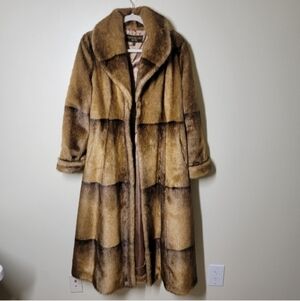 Vintage Glam Mob Wife Maxi Faux Fur Coat